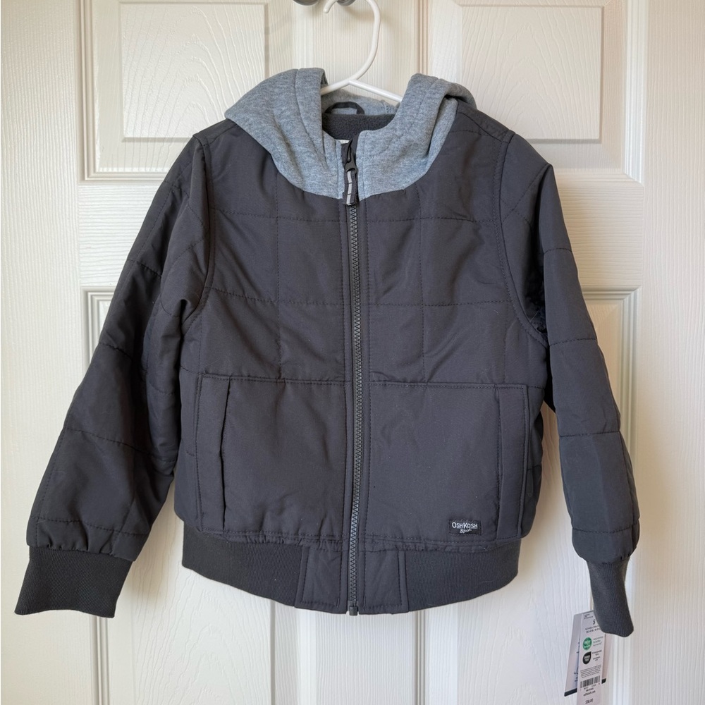 OshKosh B'gosh Kids Charcoal Puffer Jacket with Hood